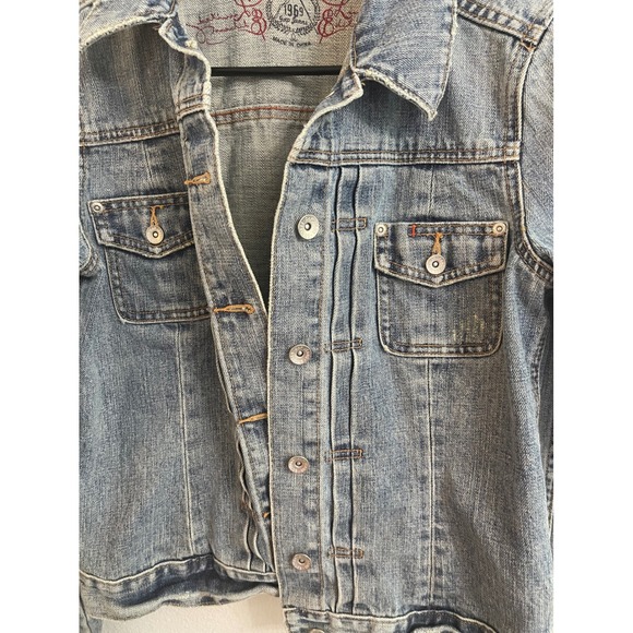 Gap 1969 Denim Trucker Jacket Women's Jean Jacket Vintage 2006 Cotton Size M - Picture 9 of 11